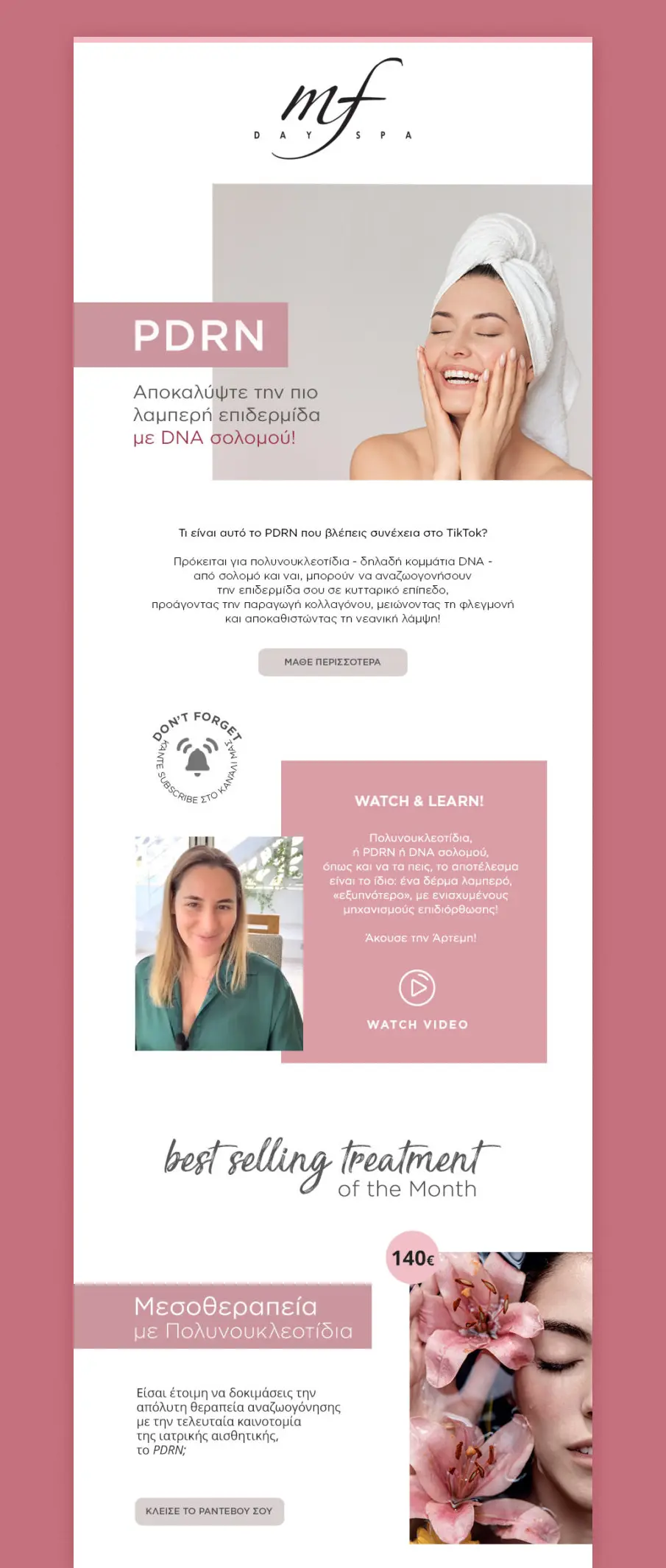 MF Day Spa Email Marketing